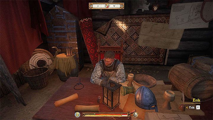 Kingdom Come Deliverance meeting with Erik in the main house with ornate rugs