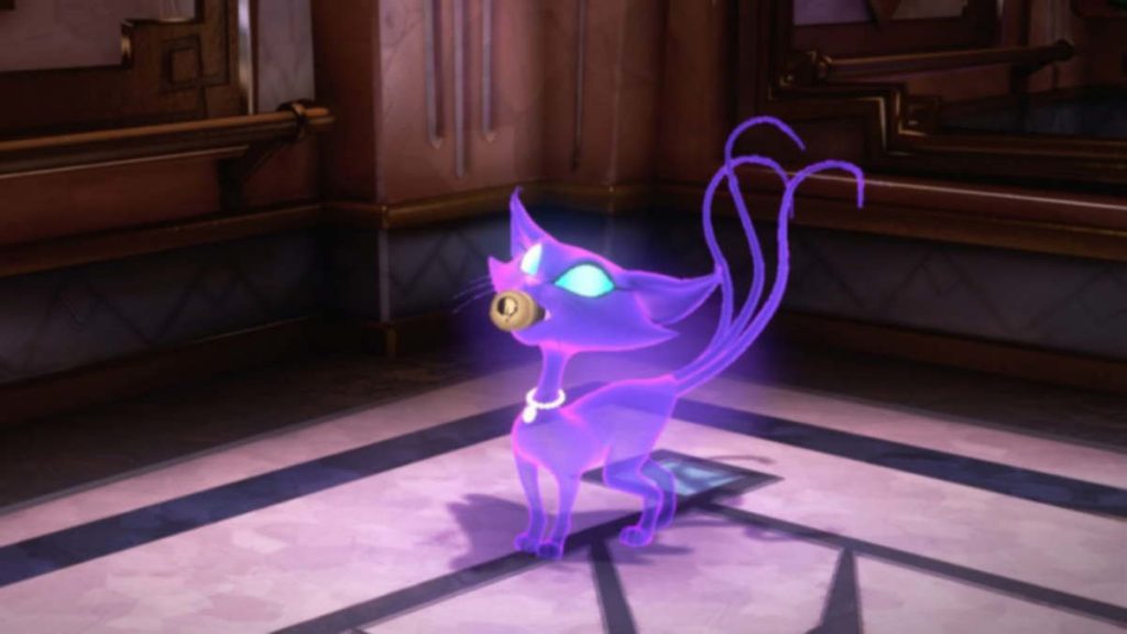Luigis mansion 3 purple ghost cat stealing elevator floor button