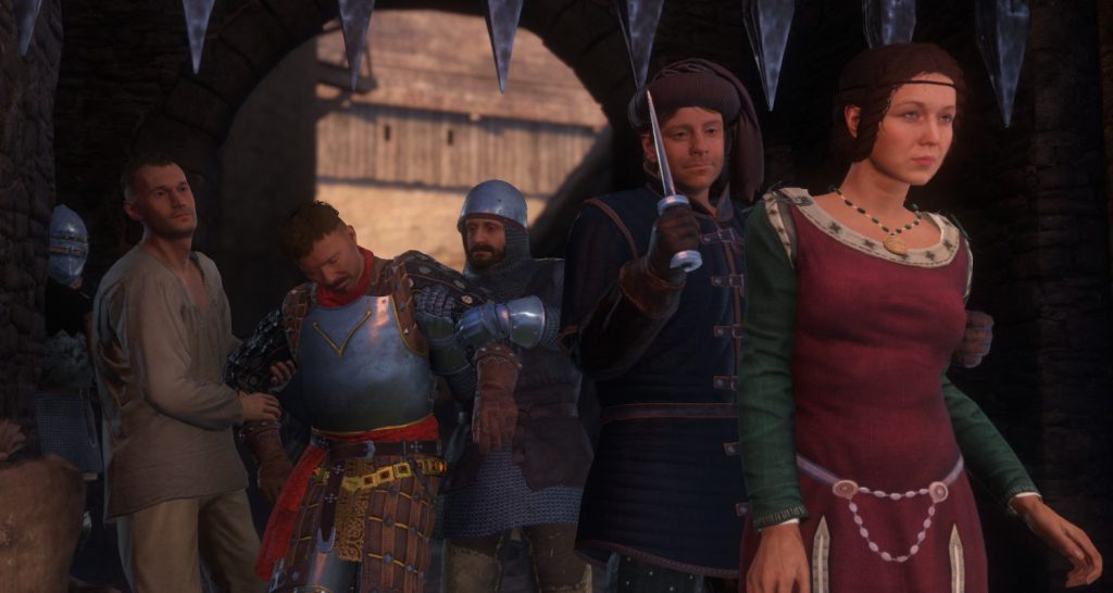 Kingdom Come Deliverance cutscene with Toth hold Lady Stephanie and Sir Radzig captive