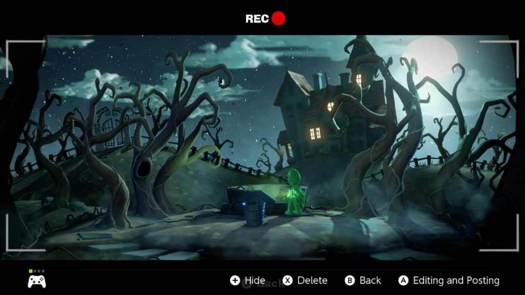 Luigis mansion 3 spooky movie set with well and mansion in background
