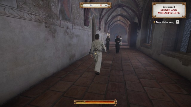 Kingdom Come Deliverance walking the halls of the monastery