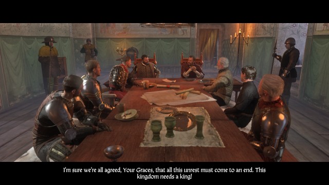 Kingdom Come Deliverance the friendly lords gathered around the table discussing politics