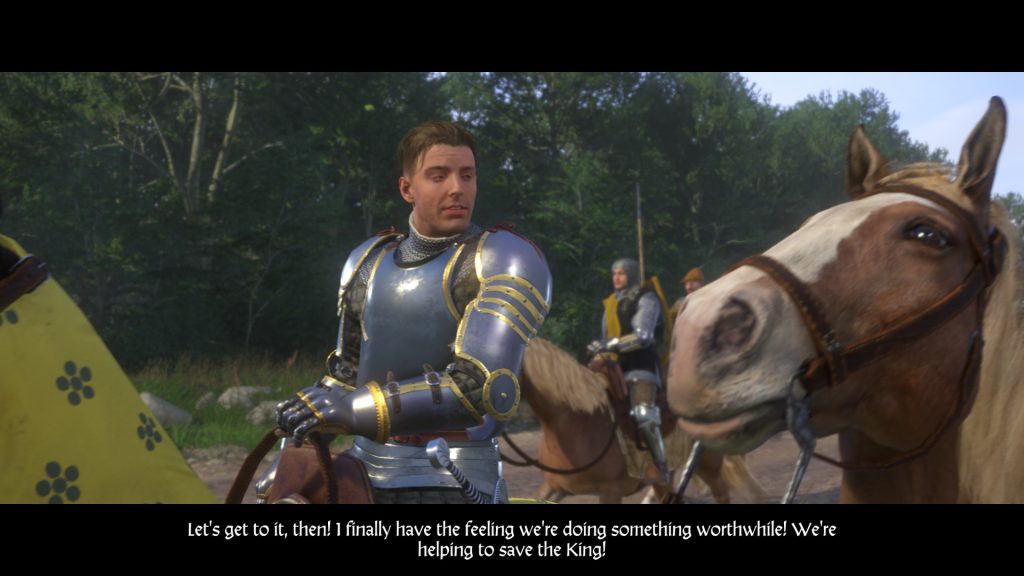 Kingdom Come Deliverance riding horses with Hans Capon and his men