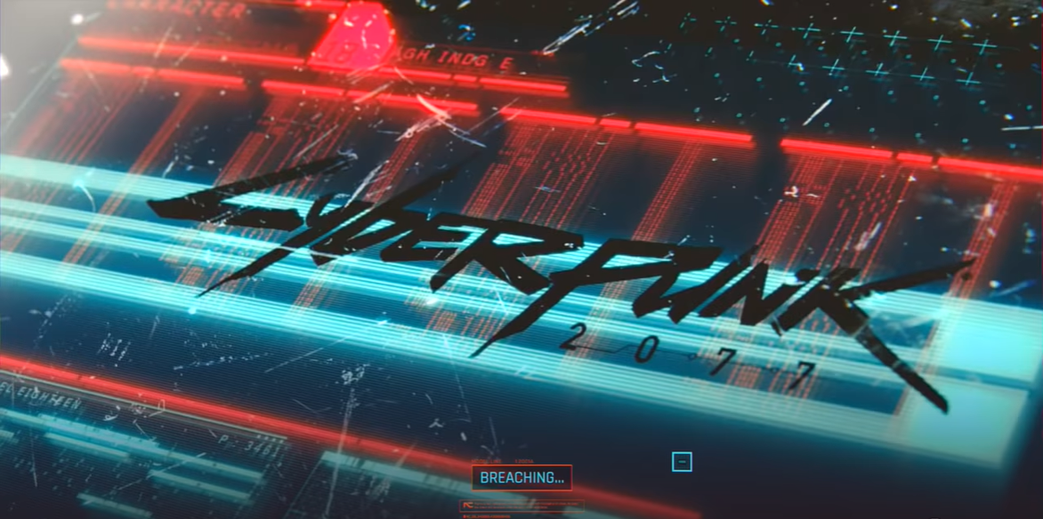 Cyberpunk 2077 game intro logo screen