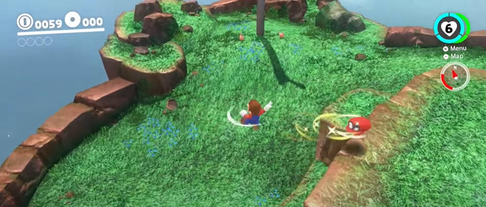 Super Mario Odyssey throwing the hat gameplay