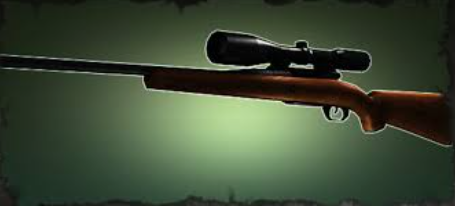 Hunting rifle with scope on top