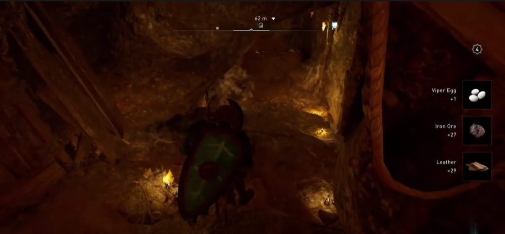 Assassin's Creed Valhalla Eivor exploring the hidden tunnel under the Grantebridge longhouse