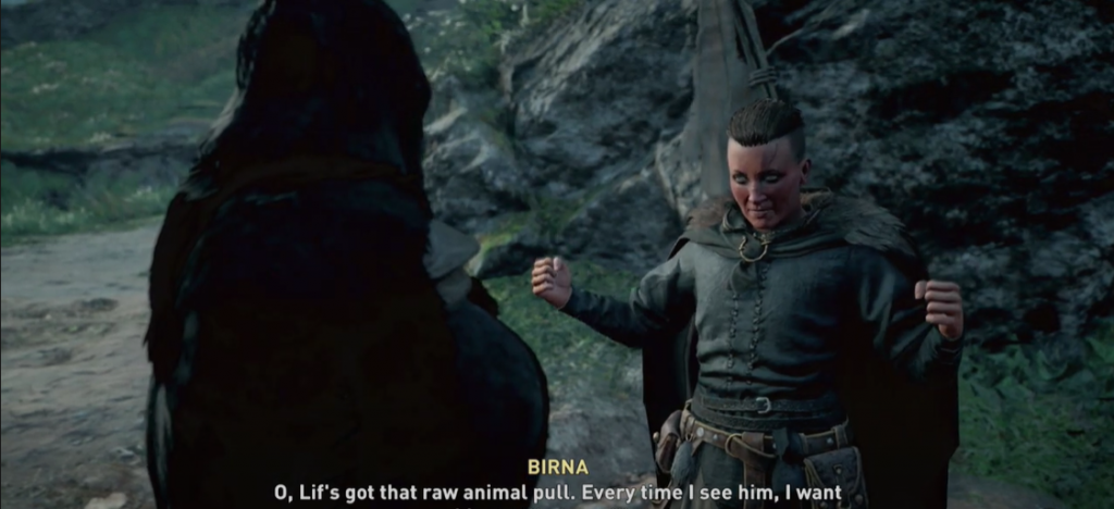 Assassin's Creed Valhalla Eivor talking to Birna