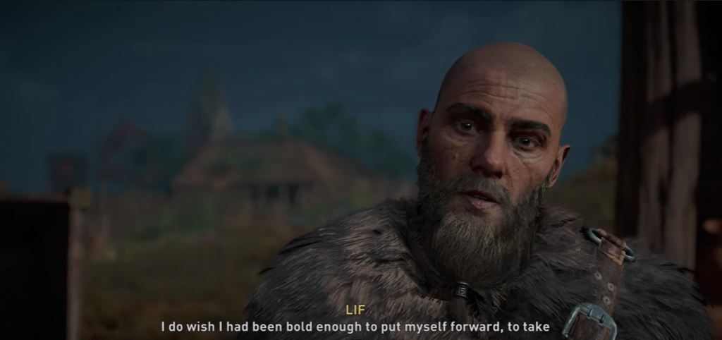 Assassin's Creed Valhalla Lif talking to Eivor