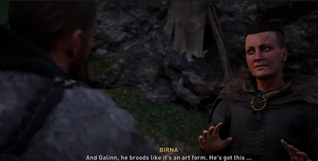Assassin's Creed Valhalla Birna talking to Eivor