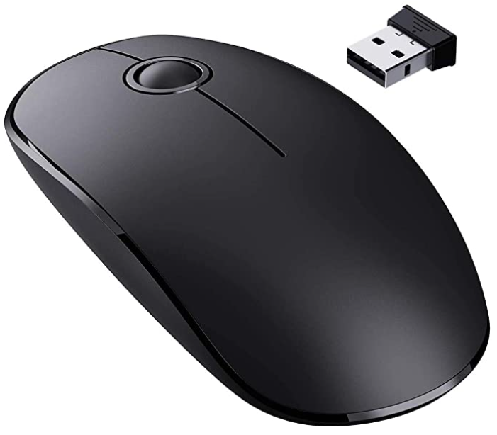 VicTsing 2.4G Slim Wireless Silent Gaming Mouse with Nano Receiver, Less Noise, Portable Mobile Optical Mice for Chromebook, Notebook, PC, Laptop, Computer, MacBook - Black