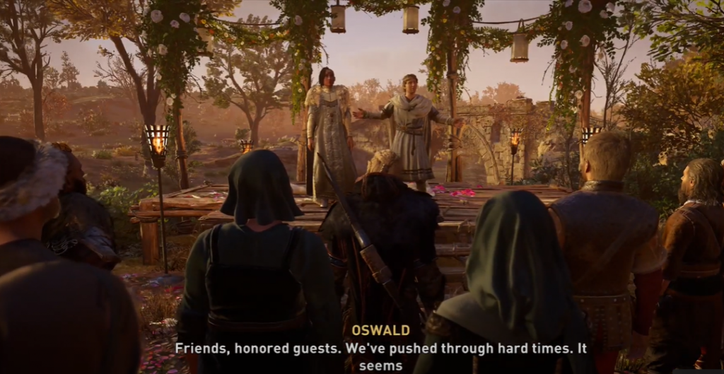 Assassin's Creed Valhalla King Oswald and Queen Valdis wedding reception