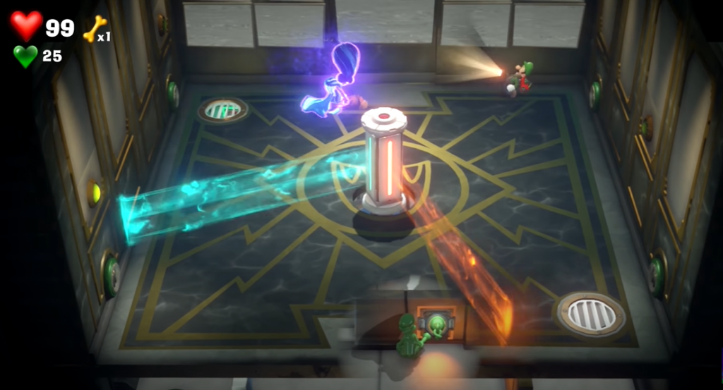 Luigi's Mansion 3 Hellen Gravely's office colored laser forcefields