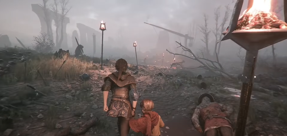 A Plague Tale of Innocence Amicia holding Hugo's hand