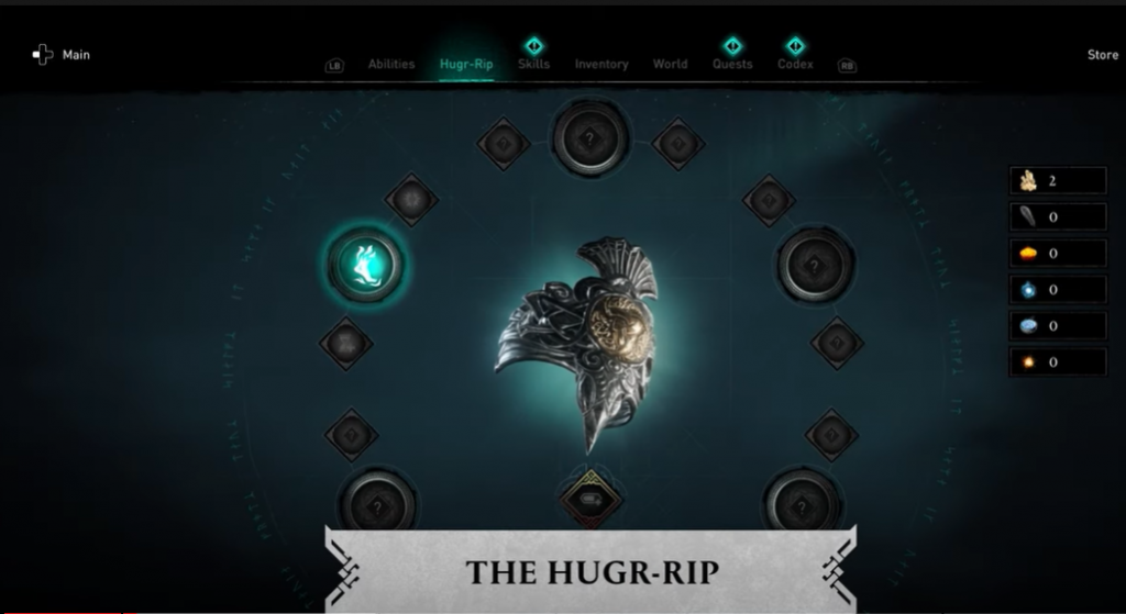 AC Valhalla Dawn of Ragnarok DLC Hugr-Rip upgrade screen