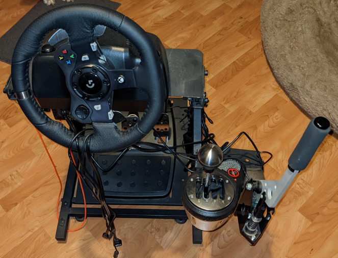 Logitech G920 Wheel Stand with TH8 shifter and e-brake