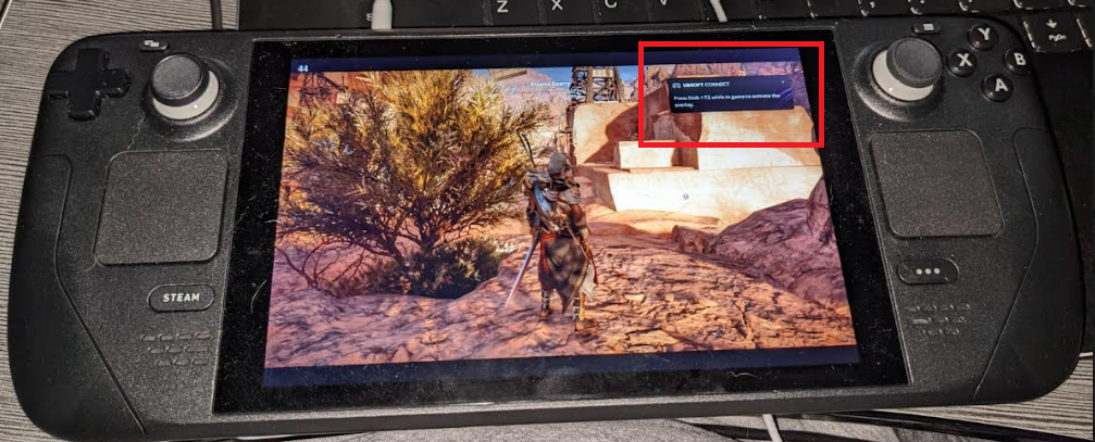 Ubisoft Connect Popup AC Origins on Steam Deck