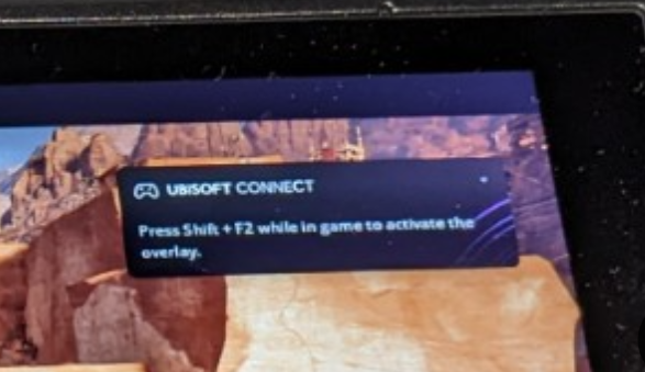 Ubisoft Connect popup on Steam Deck