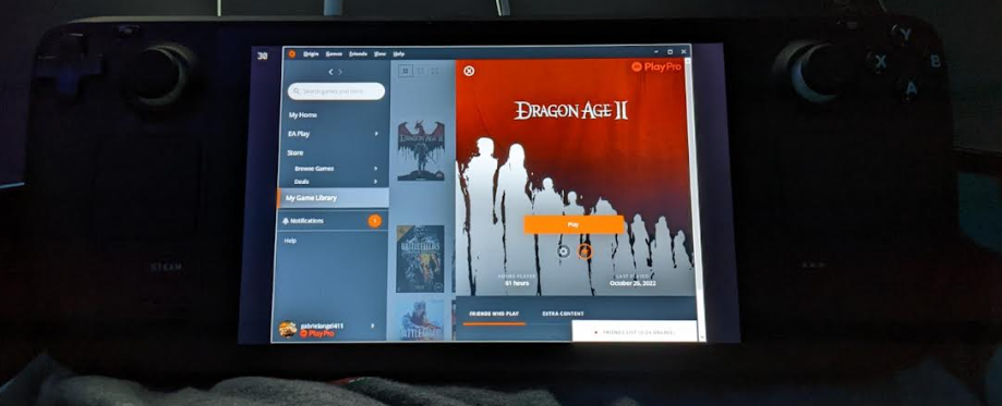 Dragon Age 2 in my Origin library on my Steam Deck