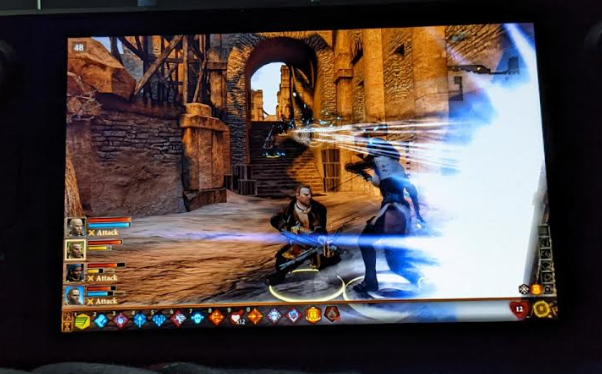 Dragon Age 2 fight on my Steam Deck
