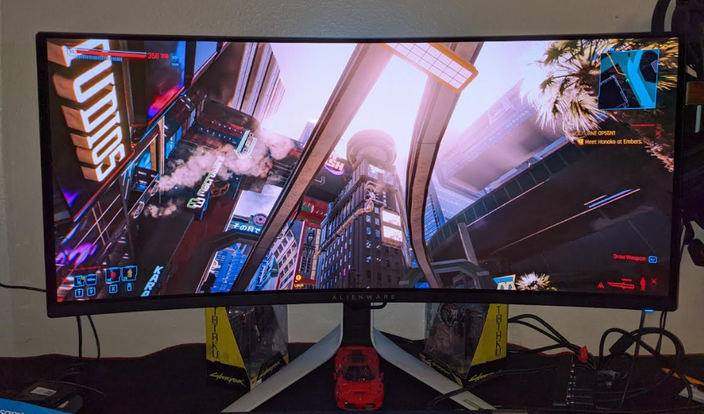 Cyberpunk 2077 on my new Alienware 34 Ultrawide OLED gaming monitor
