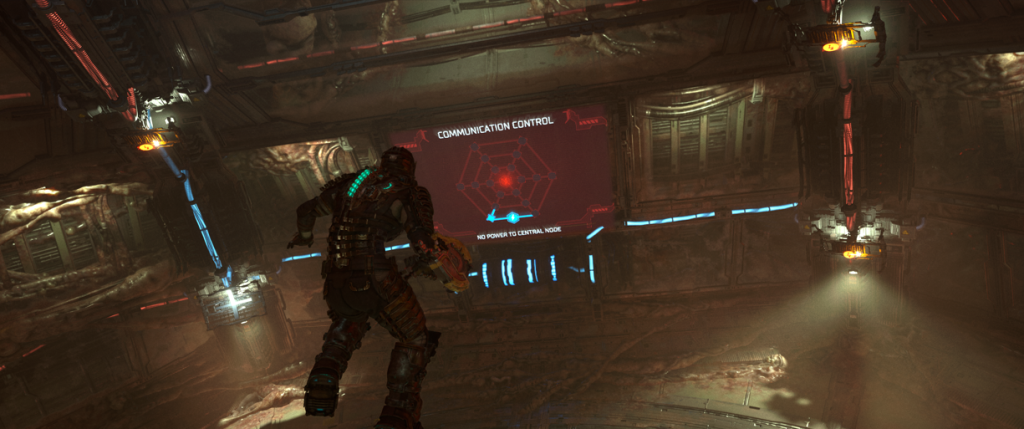 Dead Space Isaac Clarke solving puzzles in zero g