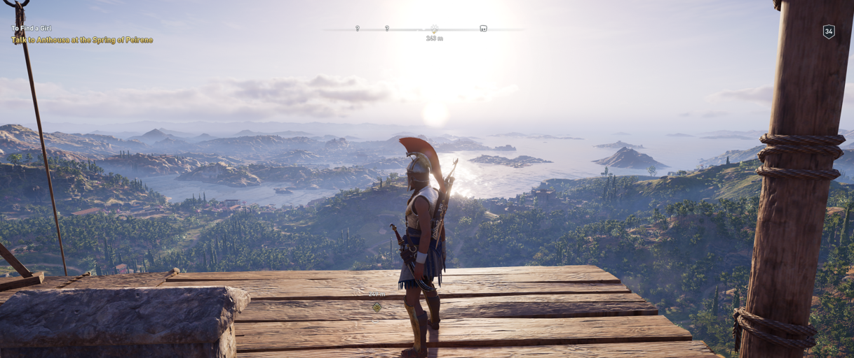 Assassin's Creed Odyssey island vista view above Korinthia