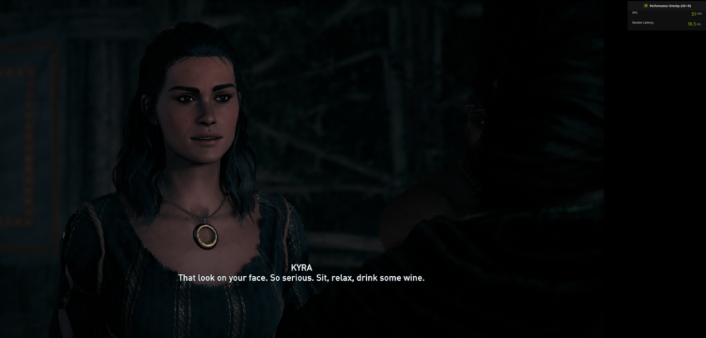 AC Odyssey Kyra talking to Kassandra about wine