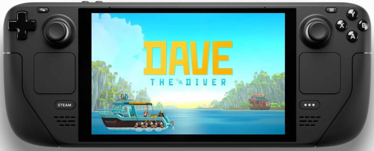 Dave the Diver title screen on Steam Deck