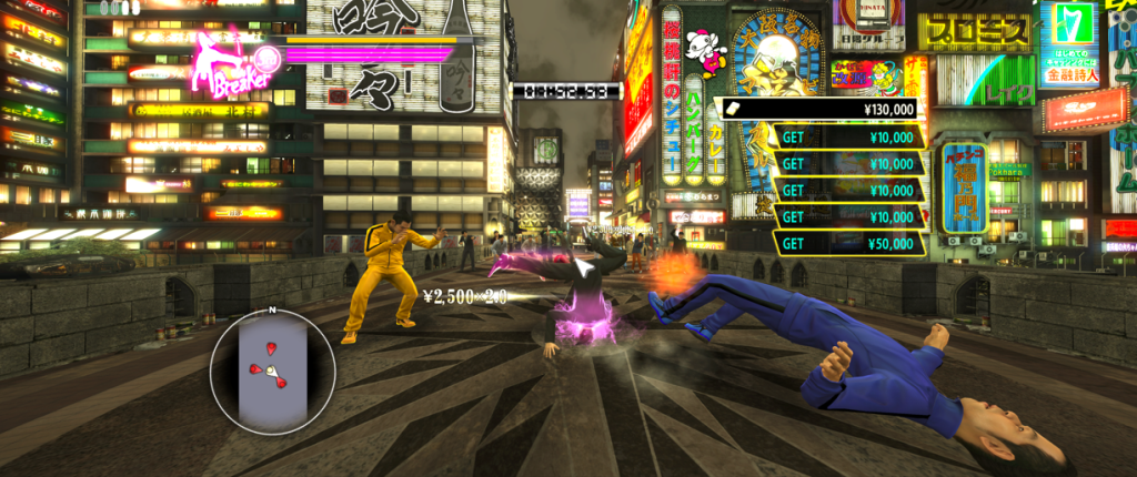 Yakuza 0 fighting with Majima using the breaker style