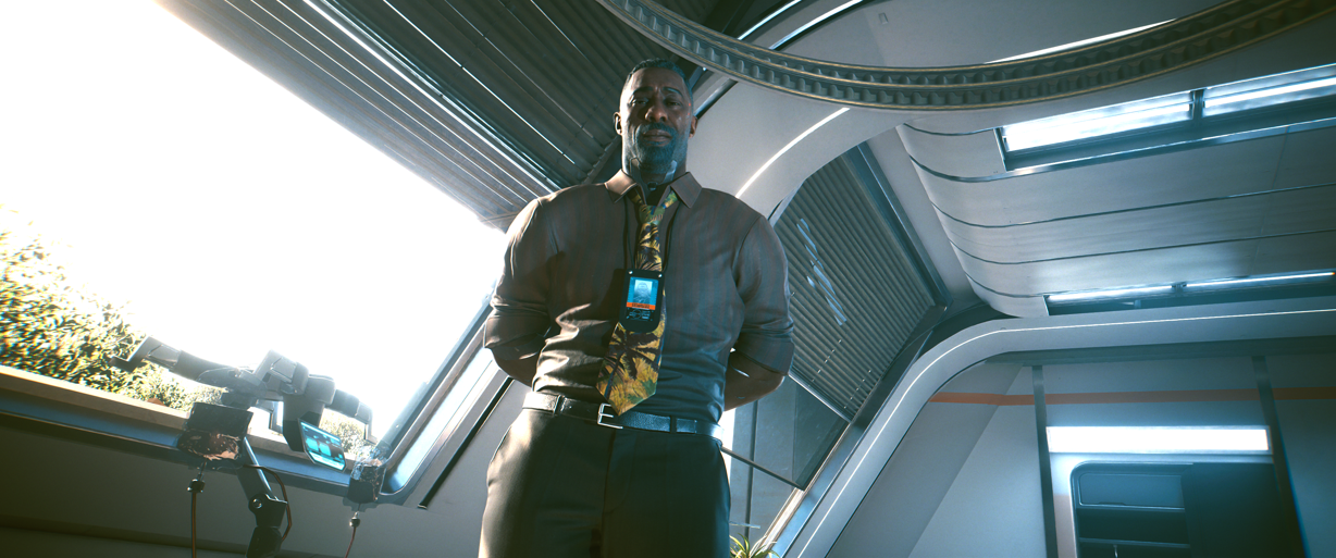 Cyberpunk 2077 Phantom Liberty Solomon Reed standing over V