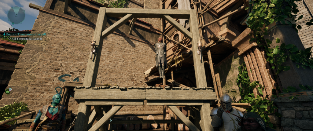 Let my Assassin Hang Avowed Ygwulf hanging from the gallows
