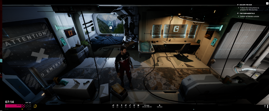 Captain's Quarters Jan Dolski in the Captain's room of the Alters base