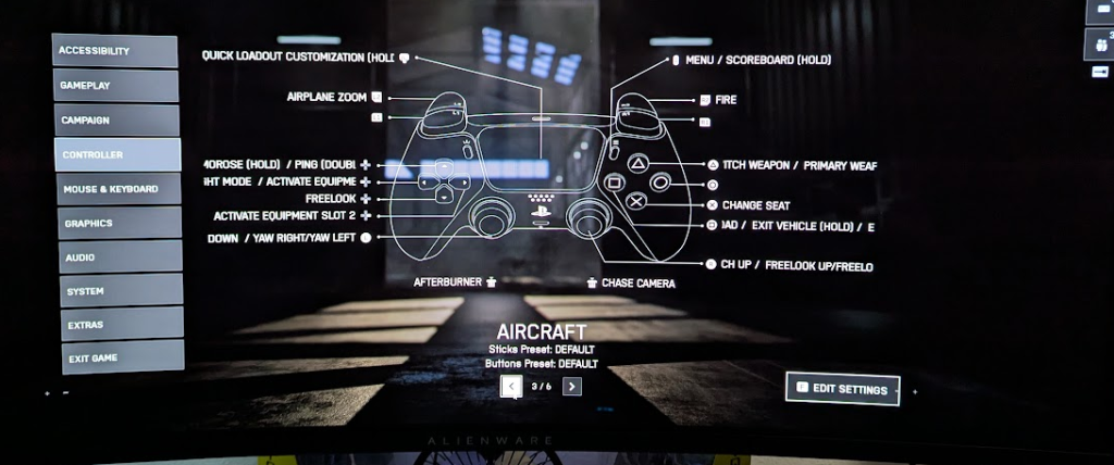 Battlefield 6 gamepad mapping for aircraft