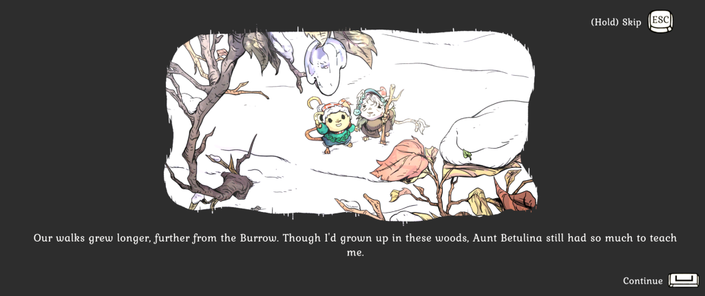 Winter Burrow story screens