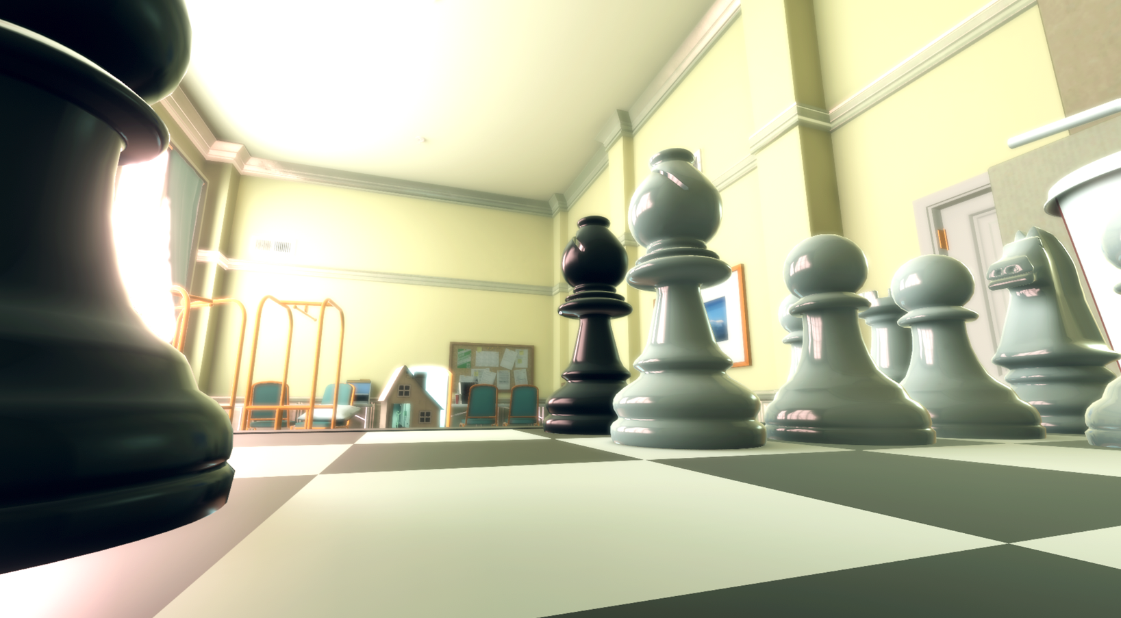 Superliminal large chess pieces