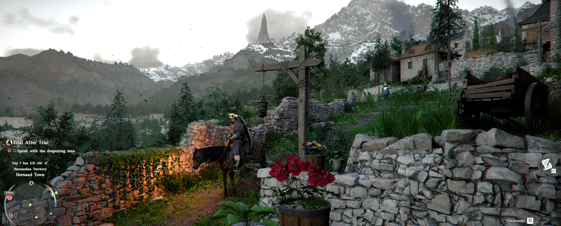 Crimson Desert Hernand with Cliff riding his horse