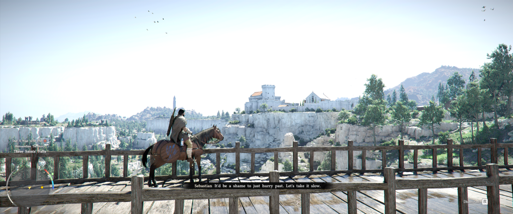 Crimson Desert bridge where you first enjoy the draw distance