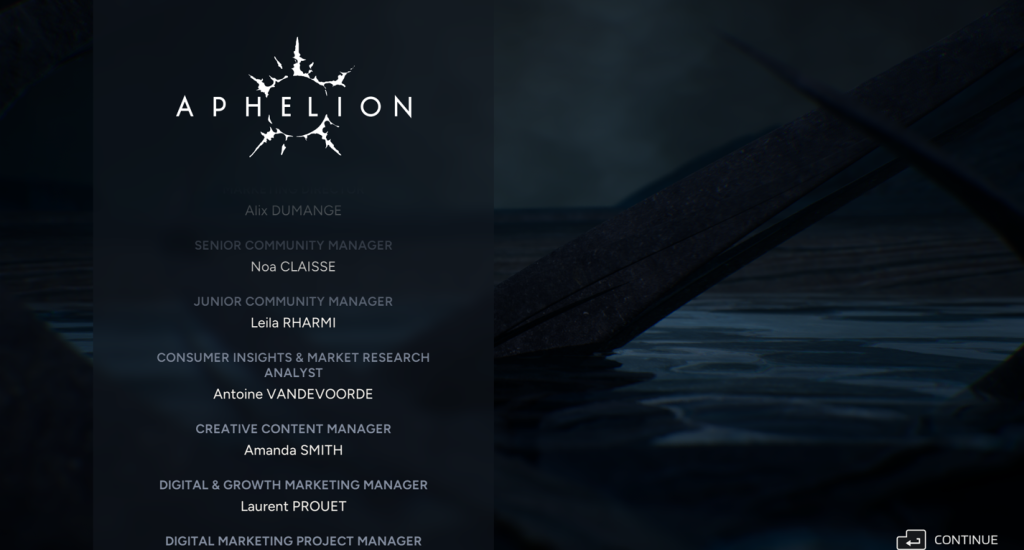 Aphelion Closing Credits Aphelion closing credits