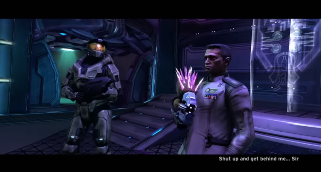 Master Chief with Captain Keyes in Halo Combat Evolved