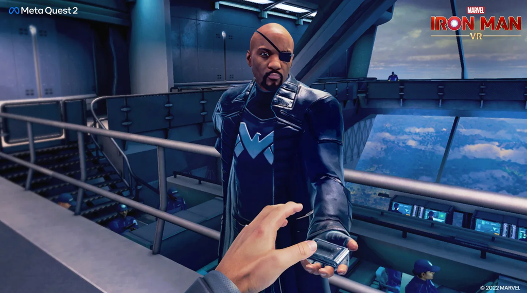 Iron Man VR meeting Nick Fury on the Heli Carrier